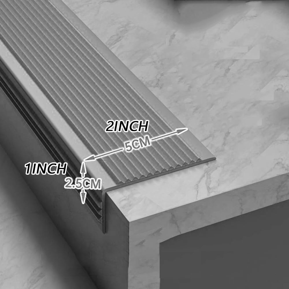 Borde De Escalera Suave 150cm Autoadhesivo Tiras De Goma En Forma De L, Borde De Escalera Impermeable, Protector De Borde De Escalera De Vinilo para Escalones De Madera(Blue,33ft-10m)