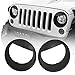 Hooke Road Black Angry Bird Headlight Cover Clip-in Bezels for 2007-2015 Jeep Wrangler & Wrangler Unlimited JK - Pair