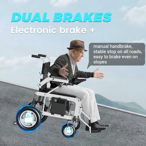 Image of Hassky Electric Wheelchair for Adults with Dual Shock Absorption,25 Miles Long Range Power Wheelchair for Seniors,All Terrain Motorized Wheelchair with a Robust 39KG (86LB) Weight,Grey