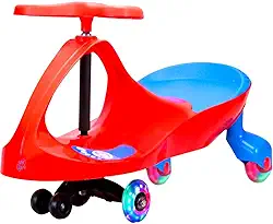Carrinho Rolimã Zig Zag Car Vermelho Azul Roda Led Castela