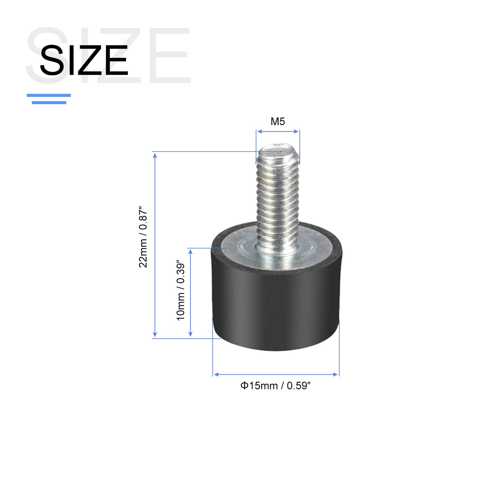 METALLIXITY Gummi-Metall-Niete M10 – 50x20mm, Vibrationsdämpfend Für Kompressoren, Motoren & Fitnessgeräte