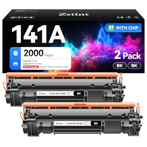 Image of 141A Toner Cartridge 2-Black Replacement for HP 141A W1410A 141X W1410X Toner Compatible for HP Laserjet Pro M110w MFP M140w Printer Ink M110we M140we M139we M139 Laser All-in-One with chip High Yield