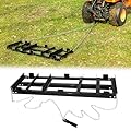 Iron Forge Tools Drag Harrow - Driveway Pull Behind Lawn Leveling Rake Grader - Tow Behind Lawn Tractor Attachments for ATV, UTV, or Mower - 4 Feet Heavy Gauge Powder Coated Welded Steel - Black