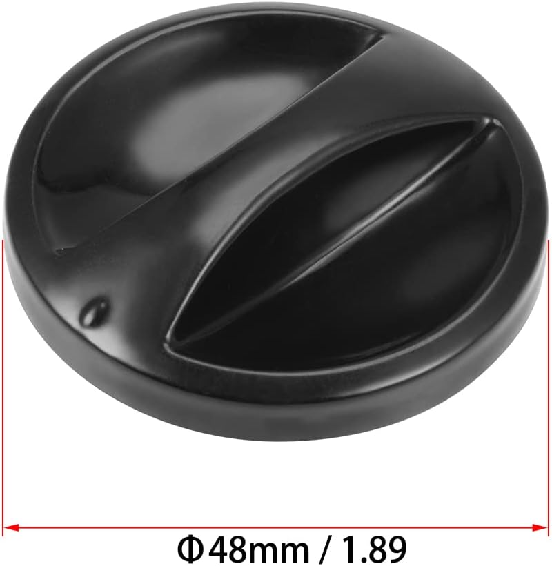 മുകളിൽ view of the uxcell Timer Knob with a red line indicating its 48mm diameter.