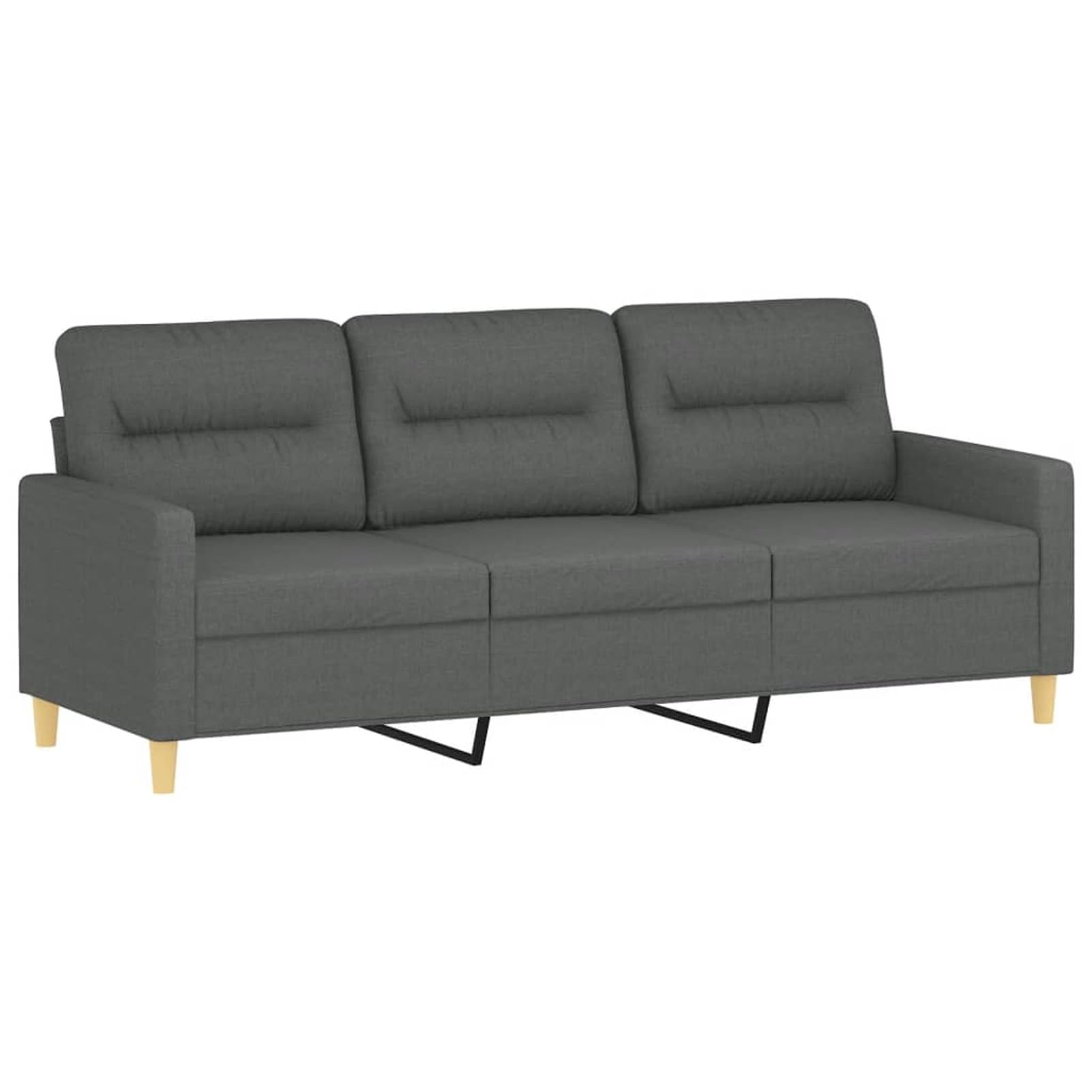 3-częściowy komplet sofy z poduszkami, ciemnoszary, materiał sofa narożna z funkcją spania - 3201625