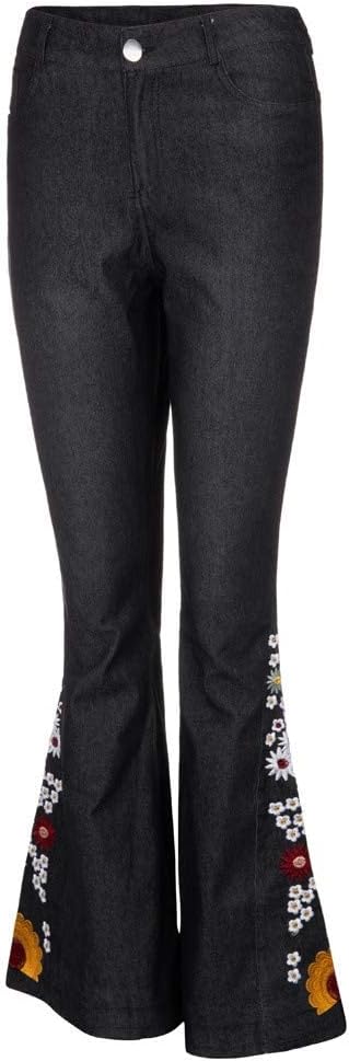 Flared Jeans for Women High Waisted Bell Bottom Jeans 70s Retro Jeans Lightweight Denim Pants Embroidered Bootcut Jeans - Image 3