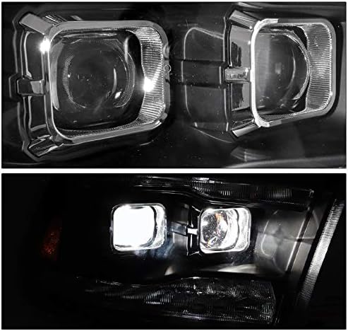 LED DRL/Turn Signal Dual Projector Headlights Black For 2009-2018 Dodge Ram 1500/2010-2018 2500/3500