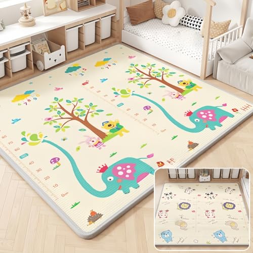 ALIVTAII�q���p�v���C�}�b�g ����݌v �܂肽���ݎ� �唻�T�C�Y ����~�߁E�h���E�Չ��@�\ ���ʎg�p�� ���[�ܕt�� �����^�ѕ֗� �c�t���E�ۈ牀�E�s�N�j�b�N�Ή� (������+�ǂ��Ԃ̐X,180CM*300CM*2.5CM)