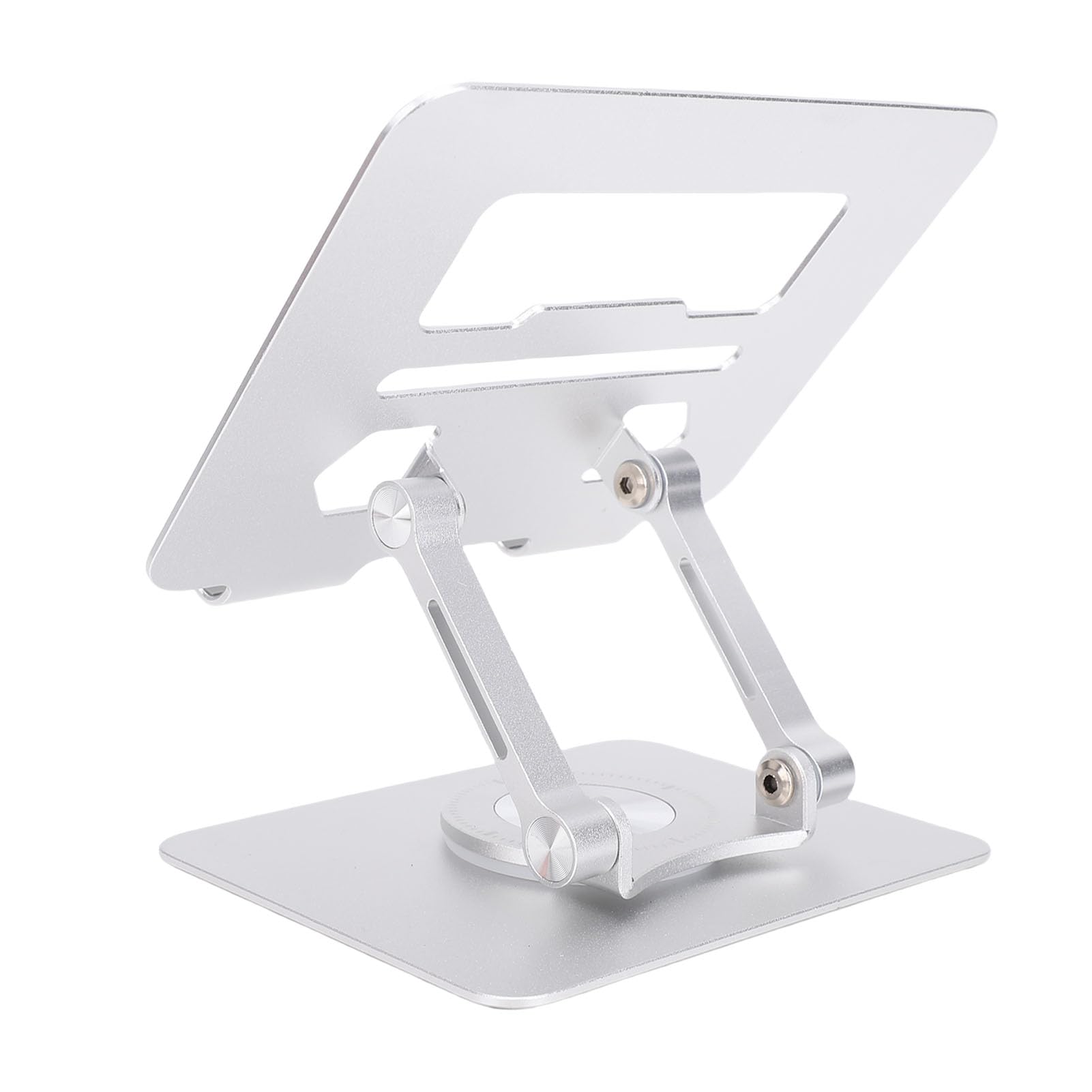 Soporte ajustable para tabletas plegable Soporte para tabletas giratorio de 360 ° con base de aleación de aluminio para tabletas de 5,8 a 12,9 pulgadas Lectores electrónicos (plata)