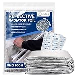CUQOO Radiator Foil Reflector Roll 5 m × 60 cm – Thermal Reflective Radiator Insulation Foil & Heat Deflector Panel, Radiator Backing Foil, Energy‑Saving Self‑Adhesive Radiator Reflector