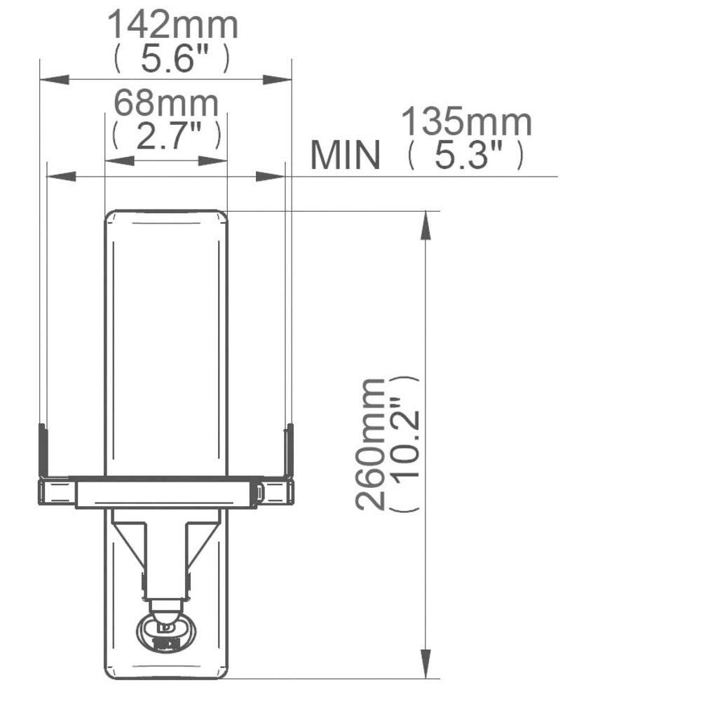 B-Tech Boczne Uchwyty Zaciskowe z Uchwytem Ściennym z Uchylnym i Obrotowym, Biały, 135 mm - 280 mm, 2 Sztuki