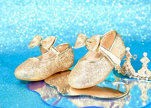 Image of PHIRAMIN Toddler Flower Girl Dress Shoes - Little Girl Mary Janes Flats Wedding