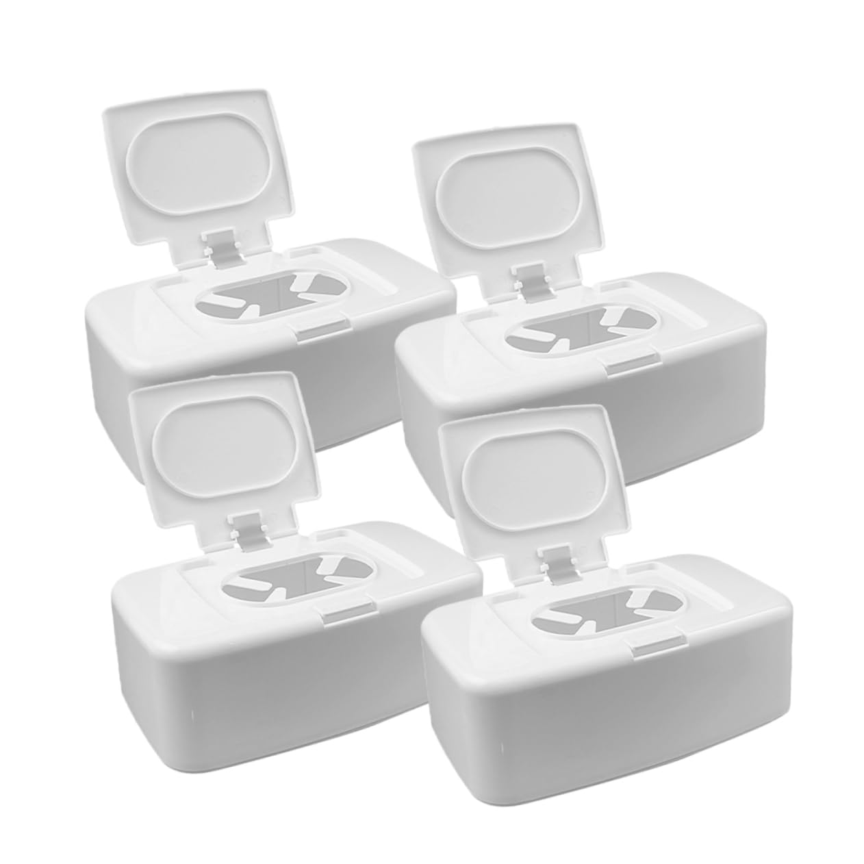 Distributeur de Mouchoirs Humides Ciieeo en Plastique PP Léger, Lot de 4 Boîtes pour Tiroir