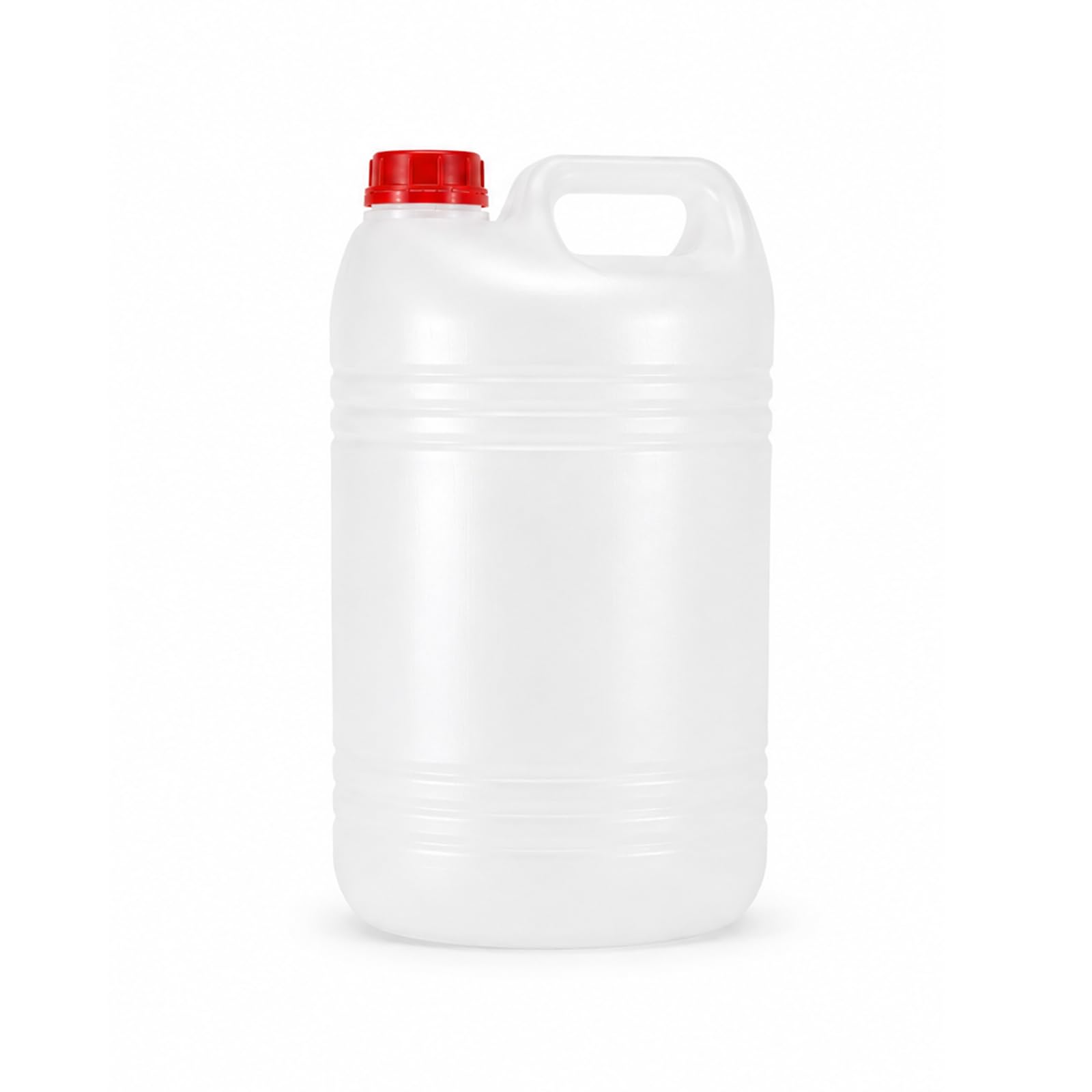 Garrafa de 10 Litros con Asa y Tapón de Seguridad | Polietileno de Gran Resistencia | Forma redonda |Diámetro de boca 32 mm | Pack de 12 unidades.