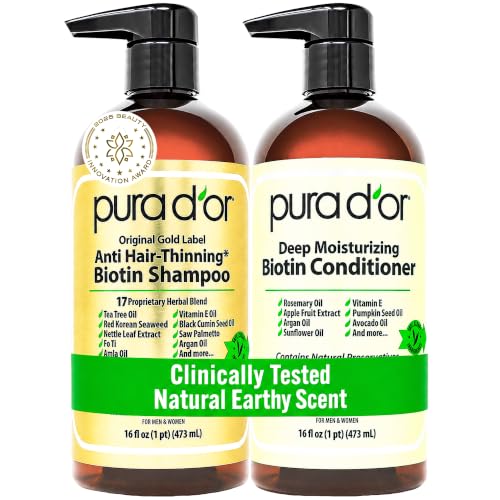 PURA D'OR Anti-Thinning Biotin Shampoo & Hair...