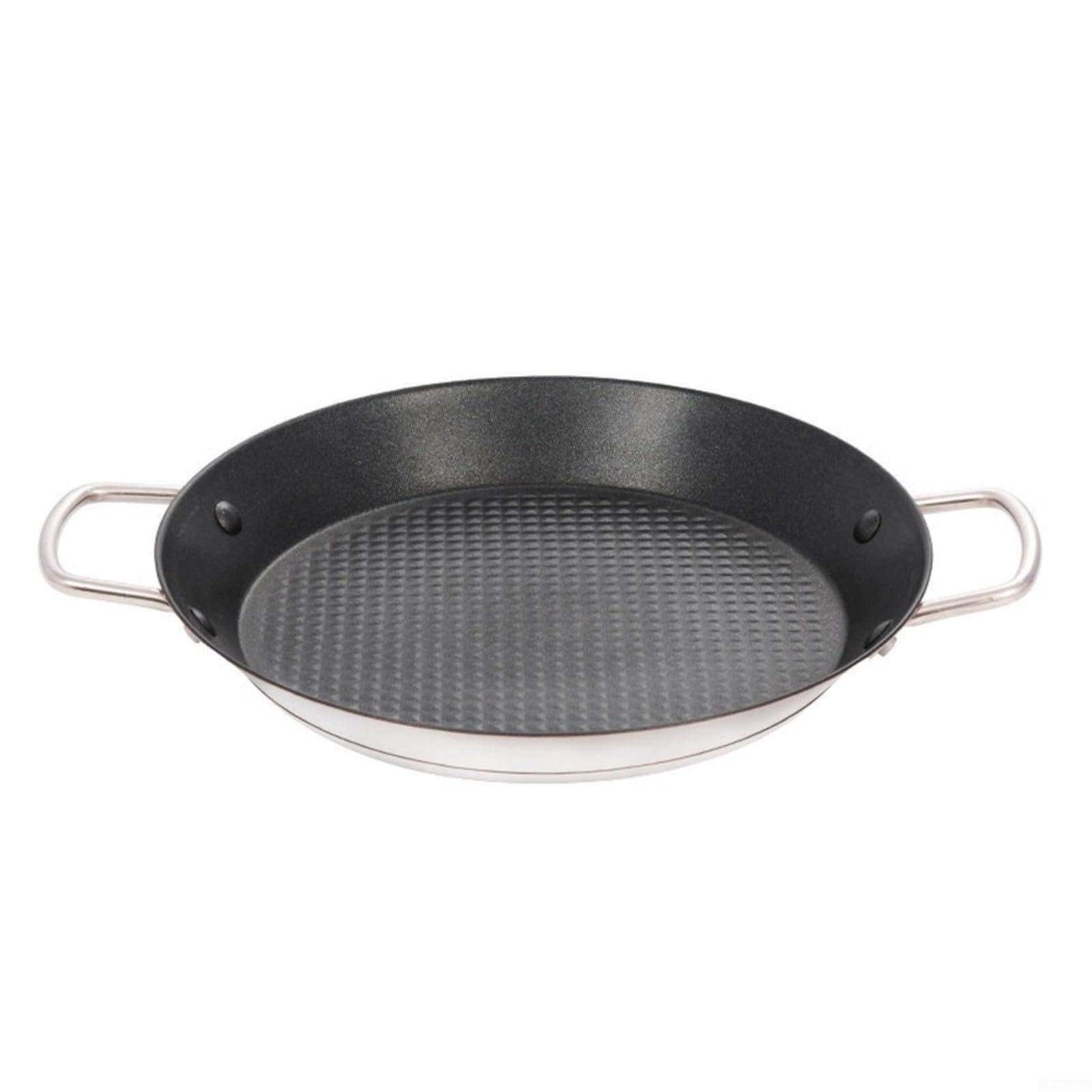 Poêle à paella en acier inoxydable 32 cm avec base triple couche