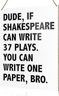 UDNADKEX Funny English Classroom Wall Sign Hanging Decor, High Middle School English Classroom Wooden