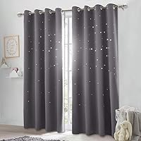 Vista 22 de NICETOWN Cortinas Opacas con Recortes de Estrellas para Dormitorio de Niños/Guardería, Cortinas de Tratamiento de Ventana con Aislamiento Térmico