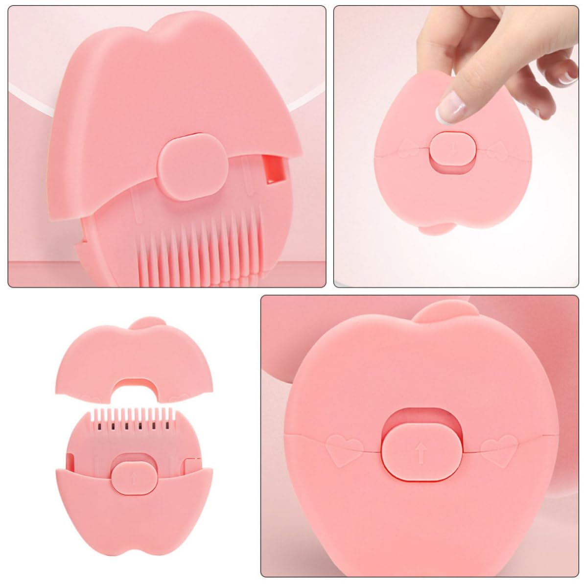 Pink Fruit Shaped 2 in 1 Hair Cutter Comb for Bangs Trimming