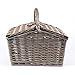 PICNIC TIME Piccadilly Picnic Basket for 2, Romantic Vintage English-Style Wooden Basket, Complete Deluxe Service for Two with Fully-lined Interior and Double-lid Design, (Anthology Collection)