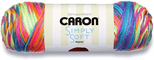 Caron Simply Soft Paints Yarn (4) Medium Worsted Gauge 100% Acrylic - 5oz - Rainbow Bright - Machine Wash & Dry