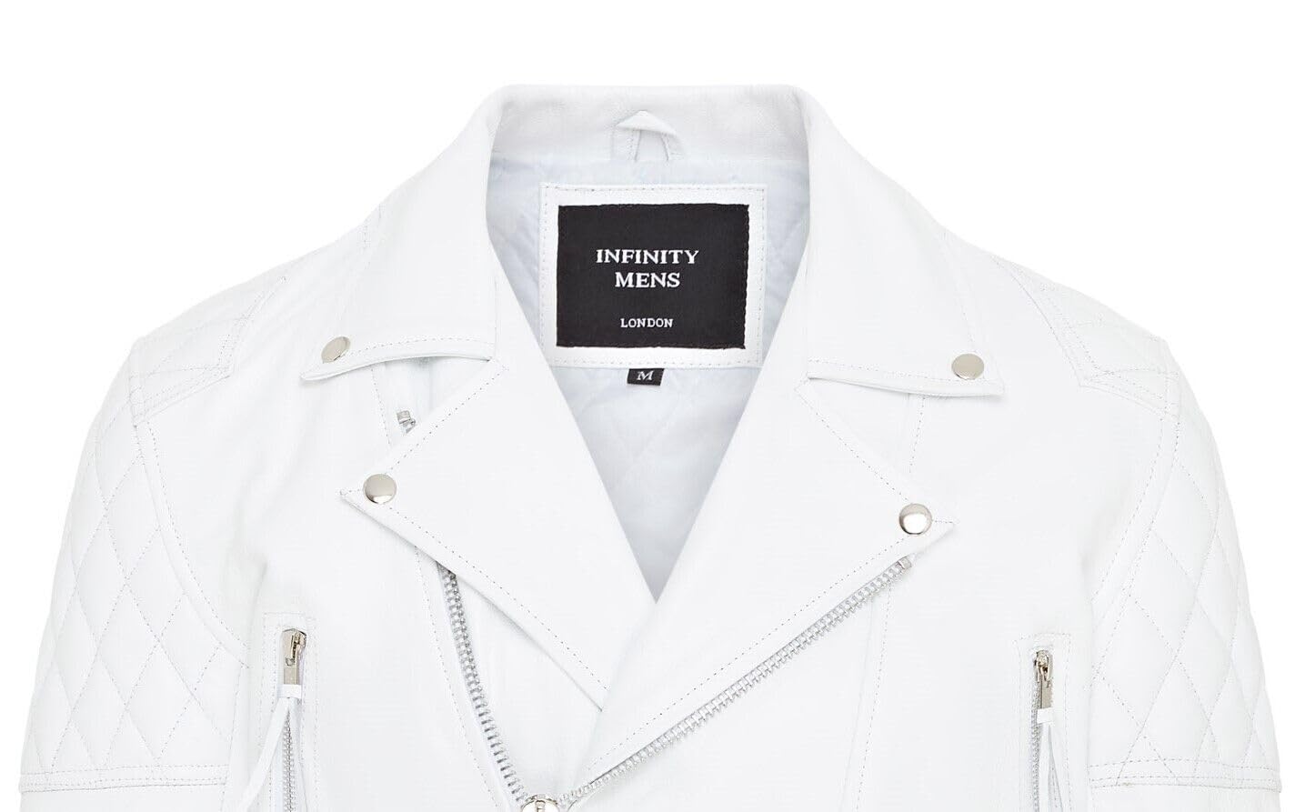 Infinity Leather Chaqueta Motera Brando de Piel de Vacuno Para Hombre
