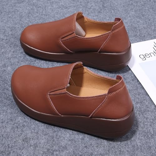 Platform Slip-On Rocker Sneakers for Women Arch Support Walking All Day Fashion Wide Round Toe Comfort Thick Wedge Loafers Casual Daily Work Walking Shoes3