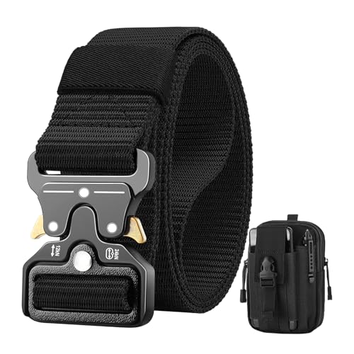 BESTKEE Men Tactical Belt 1.5 Inch Heavy Duty Belt, Nylon Military Belt with Quick-Release Metal Buckle