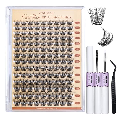 Image of Lash Extension Kit Lash Clusters D Curl, 10-16mm | Individual Cluster Lashes Kit, Including Bond and Seal Tweezers, 126pcs