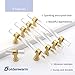 goldenwarm Acrylic Cabinet Pull Kitchen Hardware Drawer Pulls - LS9165GD192 Brushed Brass Cupboard Door Handles 7-1/2 inch Hole Centers Stainless Steel 10 Pack