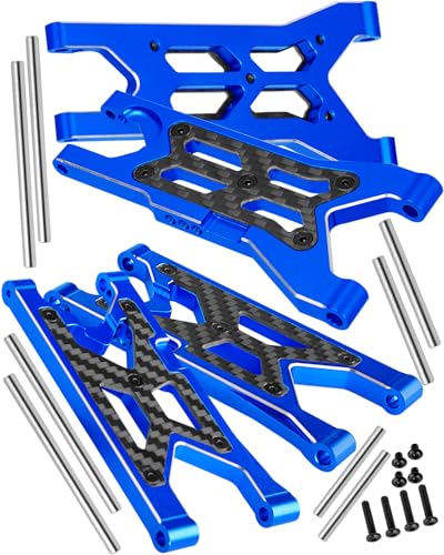 RCHuiWow RC Suspension Arms Upgrades Part for 1/10 Senton 3S BLX & Mega 550,Granite 3S BLX & Mega 550,Vorteks 3S BLX,Alloy Aluminium Front Rear A Arms,4pcs,Replace AR330443 AR330516,Navy Blue
