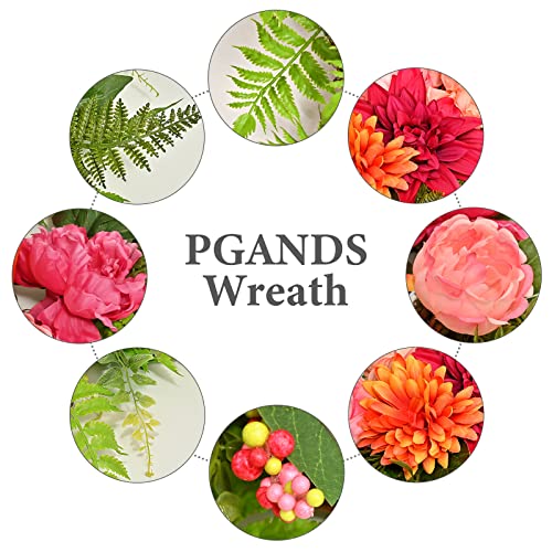 20 Inch Wreath For Front Door Spring Summer Handmade Wreaths Artificial Flowers Garland For Front Door Garden Home Decor Suitable For Inside And Outside #TOP6