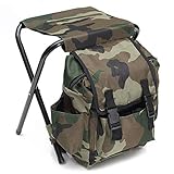 2 in1 Fishing Chair Backpack Tackle Multi-Function Bag Outdoor Camping Hiking Fold able Stool Kit