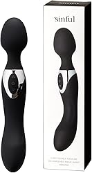 Sinful Varita mágica vibrador – Varita de placer doble juguete para adultos – Potente juguete sexual varita masajeador – recargable e impermeable juguetes sexuales para parejas – Juguete vibrador