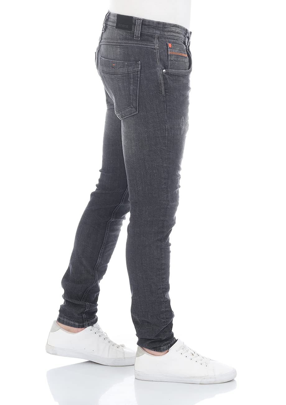 riverso RIVCaspar Jean pour Homme Coupe Slim Look usé Coton Denim Stretch Noir Bleu Gris W29 W30 W31 W32 W33 W34 W36 W38