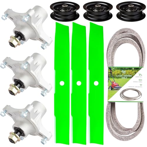 JXJKCZ 50 Inch Mower Deck Rebuild Kit Fits Toro TimeCutter SS5000 Z5000 Z5020 Z5030 Z5035 Z5040 Lawn Mower Includes 3 Spindle 121-0751 3 Blade 110-6837-03 3 Idler Pulley 106-2175 1 Belt 119-8820