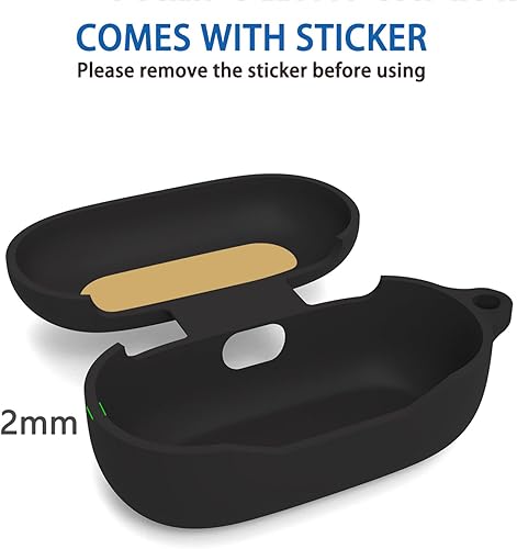 Miniatura 2 de Funda de silicona suave compatible con Huawei FreeBuds SE, absorción de golpes, antipérdida, a prueba de golpes, accesorios con llavero (negro