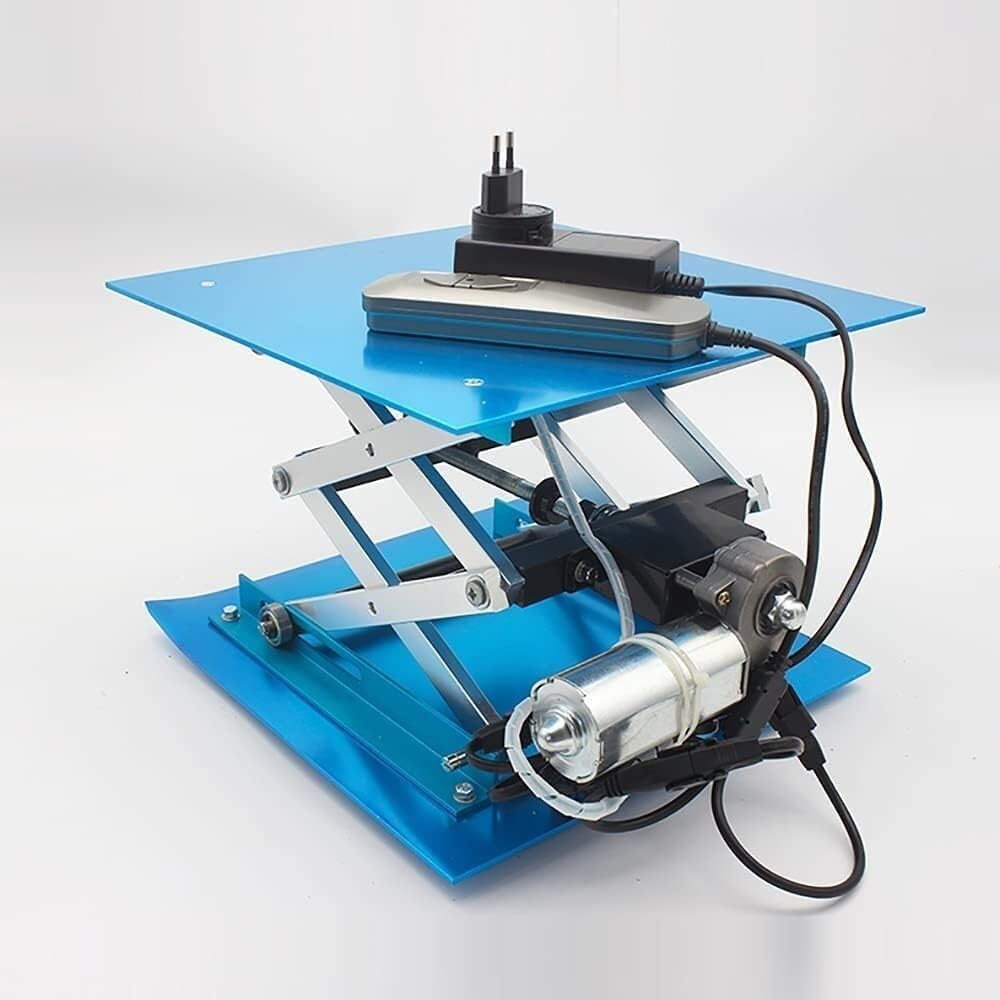 Plataforma elevadora eléctrica, óxido de aluminio, capacidad de carga de 30 kg, rango de altura de 90-365 mm, ideal para laboratorios escolares y producción industrial