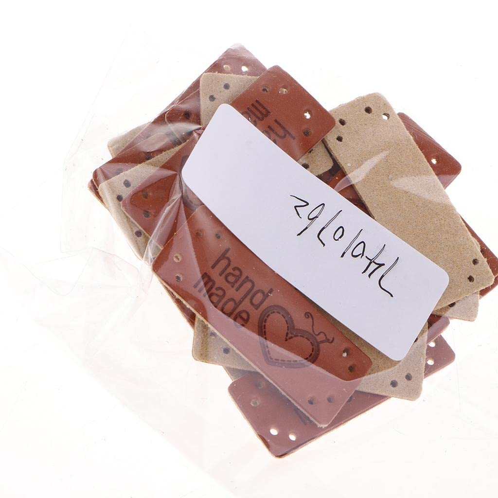 Club Bollywood®20pcs/Pack Leather Handmade Label Tags DIY Sew Clothes Craft Patches Brown 003|Crafts | Sewing |20 Pieces Leather Labels-image-47