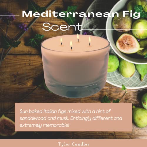 Tyler Candle Company 40 Oz Mediterranean Fig Scented Candle | 4 Wick Large Candle | 220 Hr Burn | Decorative Candles | Home Decor Gift For Women & Men W Worldwide Nutrition Multi Purpose Key Chain #TOP2