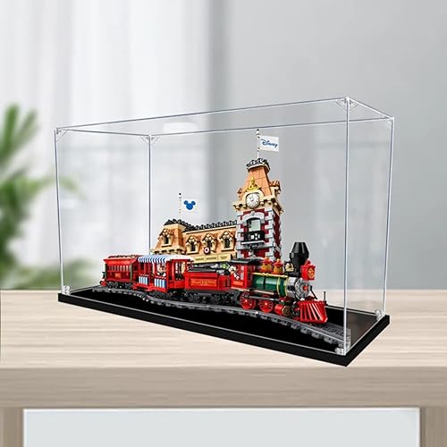Vitrina de acrílico para Lego 71044 Disney Train and Station, modelos transparentes a prueba de polvo coleccionables, caja de exhibición (solo