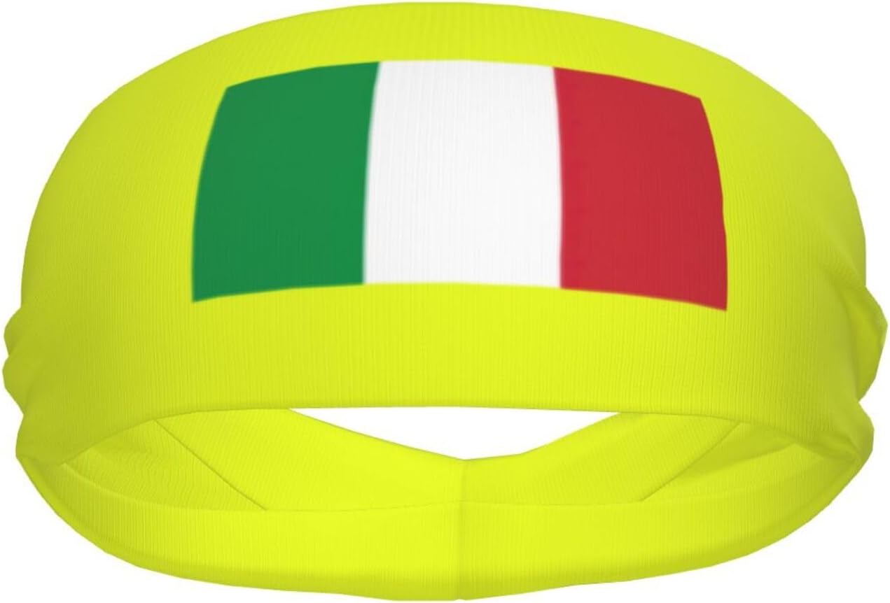 Italian Flag Print Sports Headbands and Sweatbands for Men Women for Running Cycling Yoga Basketball