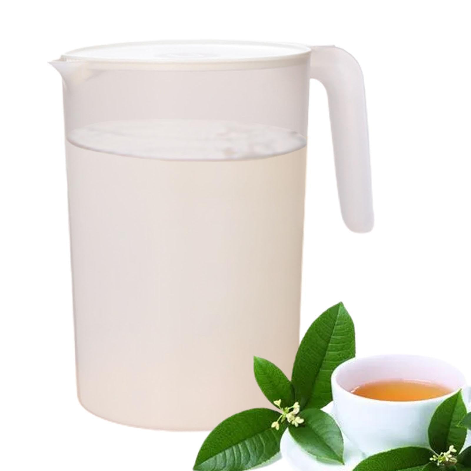 Jarra de gran capacidad de 2 litros, resistente al calor, jarra de bebidas con tapa, jarra de vidrio de borosilicato de alta resistencia al calor, jarra grande resistente al calor, jarra de té helado