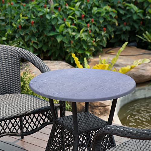 Elastic Edged Vinyl Round Fitted Tablecloth - Image 2