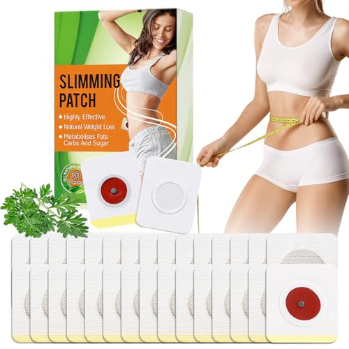 30 Piezas Parches Adelgazantes Slimpatch,Parches Adelgazantes,Parches Eficaces para Perder Peso Rápidamente,Slimming Patches para Mujer y Hombre,Fácil Aplicación para Moldear Vientre y Abdomen