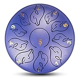 HADECOLL Steel Pan Drum Musikinstrument, 6 Zoll 11 Töne Delphin-Zungentrommel, Handpan-Trommel Schlaginstrument für Kinder, Frauen, Musikliebhaber und Anfänger,Blue
