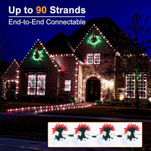 Odeetronic MMUDHLLRW089 C9 Christmas Lights, 33Ft 50 Led Red & White Christmas Lights Connectable thumb #1