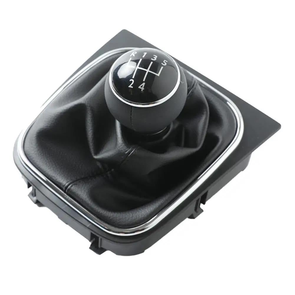 Fhuwaz 5-Speed Car Gear Knob For Golf 5 6 For Jetta Mk5 Mk6 Car Stick Lever Shifter Handball With Gaiter Boot Cover 5/6 Speed Gear Shift Knob(5-Speed)
