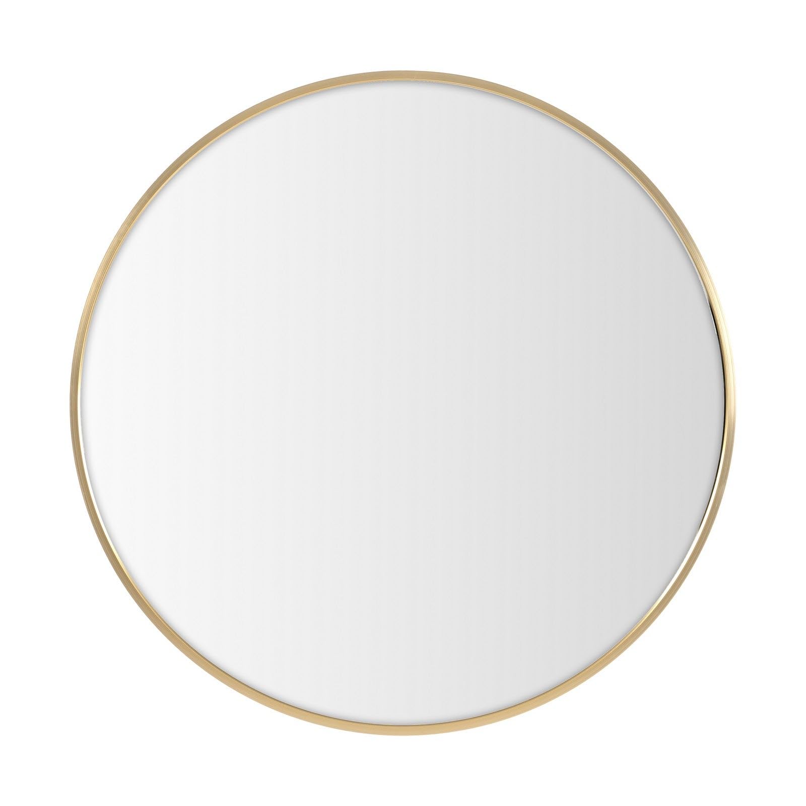 Espejo de Pared Redondo 60 cm Marco Aluminio Dorado LOLAhome Colgador Moderno