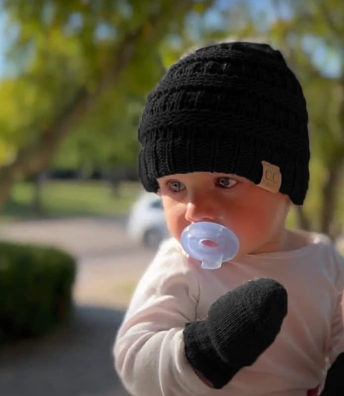 Funky Junque Newborn Baby Knit Beanie & Fleece Mittens Set - Warm Winter Essentials2